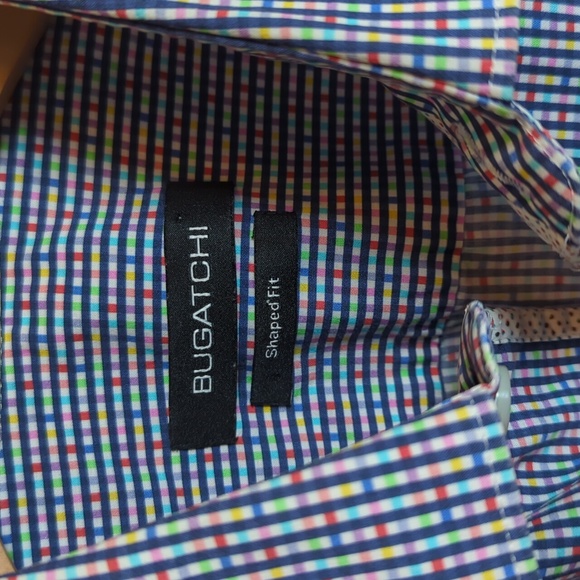 Bugatchi Geometric All Over Multicolor Men's Shirt Medium - Picture 5 of 9